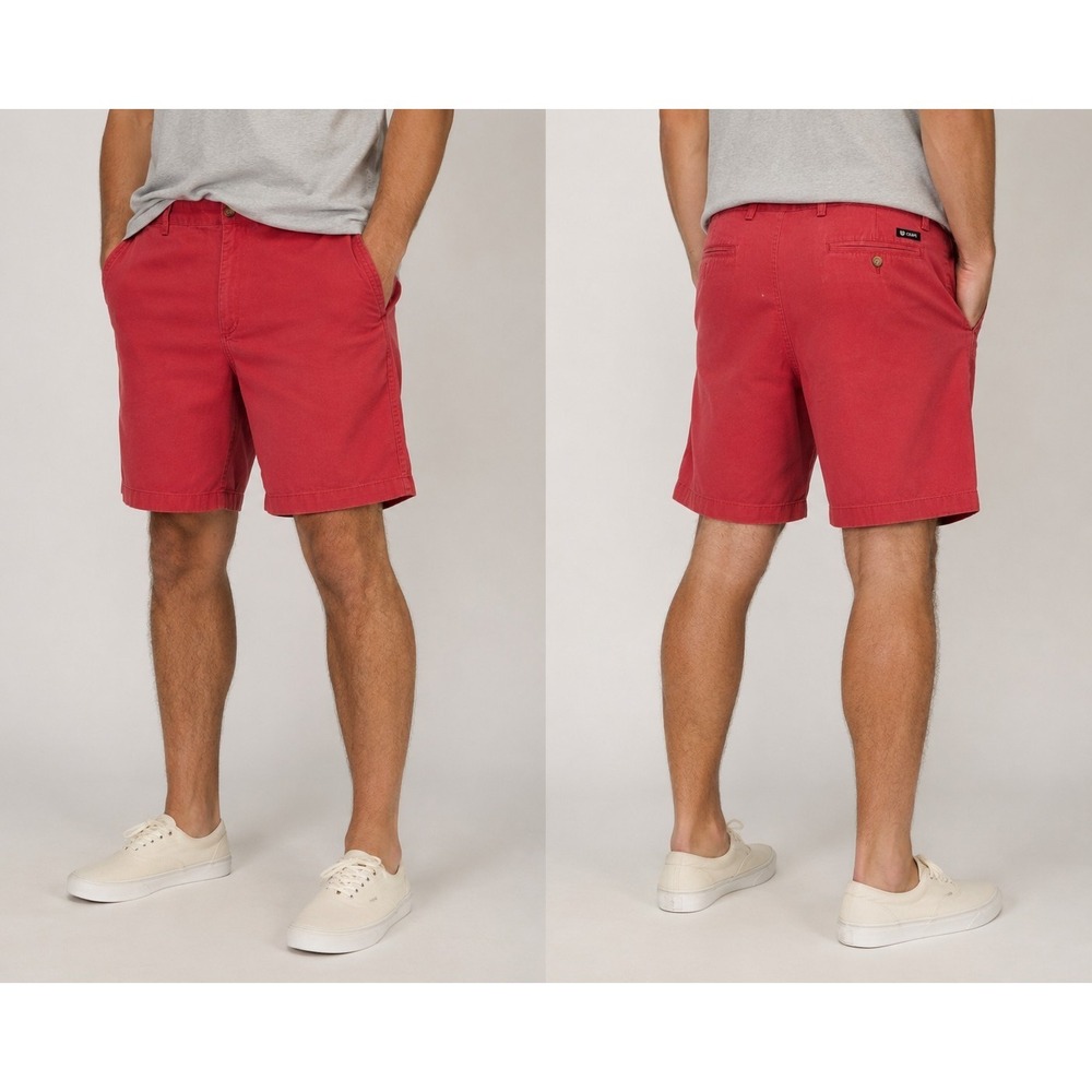 Chaps Men's Salmon Pink‎ Chino Shorts Size 40 Flat Front Casual Cotton Preppy